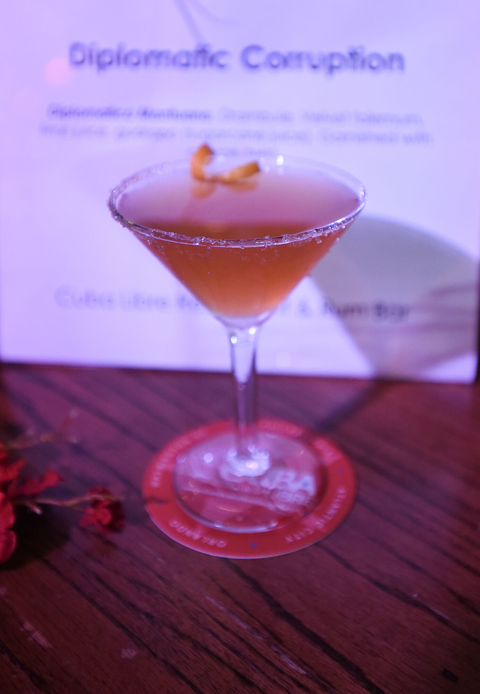 Diplomatic Corruption cocktail recipe by Luis Flores from Cuba Libre in Washington, DC - Mixology Match bartender competition